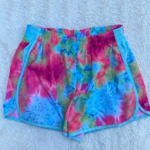 Girls C9 athletic shorts in tie-dye neon size 10-12/L